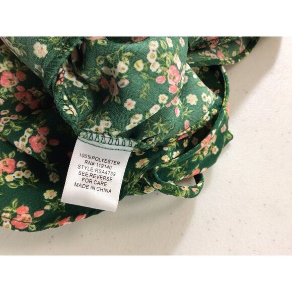 Boho Floral Green Dress Womens Large - Picture 8 of 8